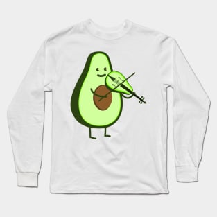 Funny avocado with violin Long Sleeve T-Shirt